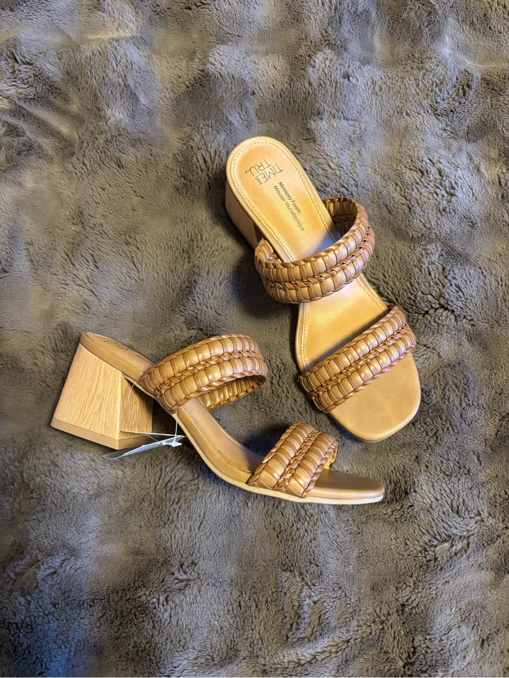 ☀️ Time and Tru ☀️ braided chunky heel sandals